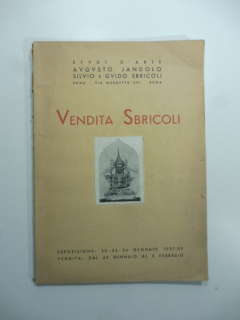 Vendita Sbricoli. Studi d'arte A. Jandolo - Silvio e Guido Sbricoli. Roma. 25 gennaio - 5 febbraio 1937